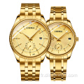 Hot 069 CHENXI All Gold Couple Watch Fashion Simple et beau calendrier Montre à quartz